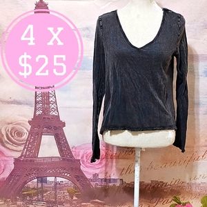 Anthropologie super distressed basic long sleeve tee